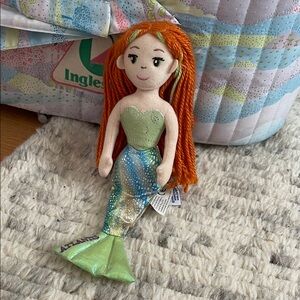 Mermaid Doll with Orange Hair and Green Tail